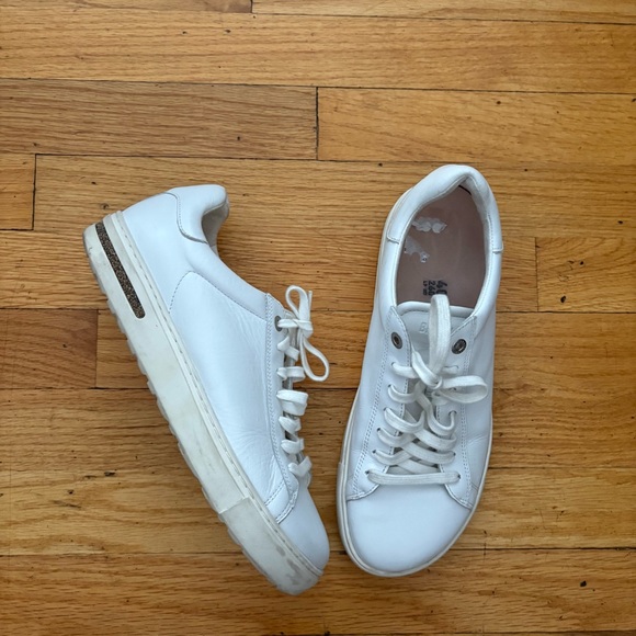 Birkenstock Shoes - Birkenstock White Leather Sneakers Size 9